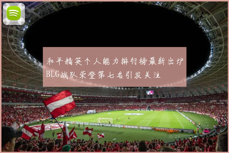 和平精英个人能力排行榜最新出炉BLG战队荣登第七名引发关注